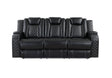 Radiant Black Power Double Reclining Sofa, Power Headrests, Led Light and Speakers by Homelegance at Eve Furniture