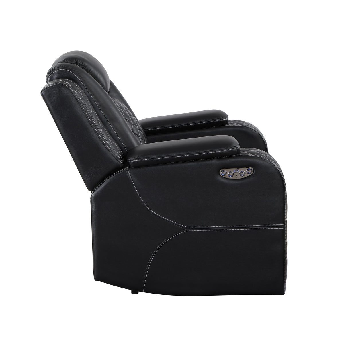 Radiant Black Power Reclining Chair, Power Headrests, Led Light by Homelegance at Eve Furniture