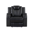 Radiant Black Power Reclining Chair, Power Headrests, Led Light by Homelegance at Eve Furniture