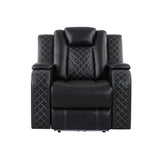 Radiant Black Power Reclining Chair, Power Headrests, Led Light by Homelegance at Eve Furniture