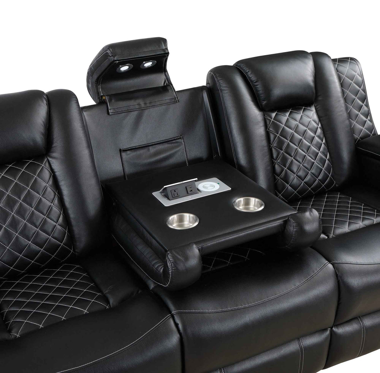 Radiant Black Power Reclining Sofa and Loveseat by Homelegance at Eve Furniture