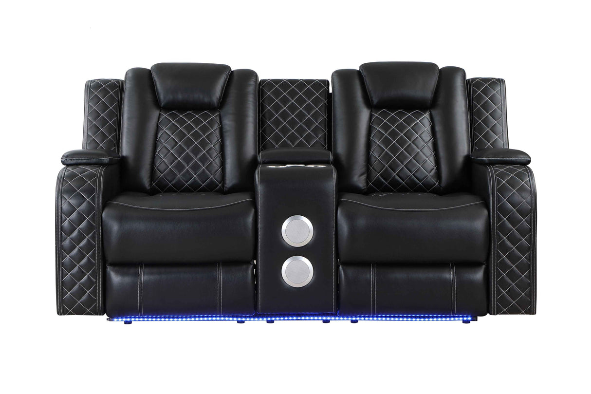 Radiant Black Power Reclining Sofa and Loveseat by Homelegance at Eve Furniture