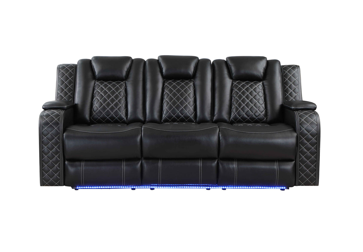 Radiant Black Power Reclining Sofa and Loveseat by Homelegance at Eve Furniture