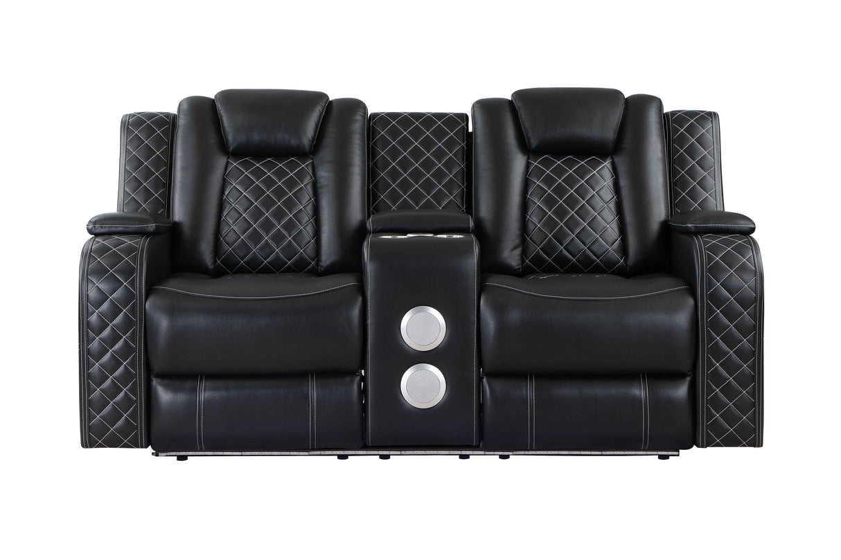 Radiant Black Power Reclining Sofa and Loveseat by Homelegance at Eve Furniture