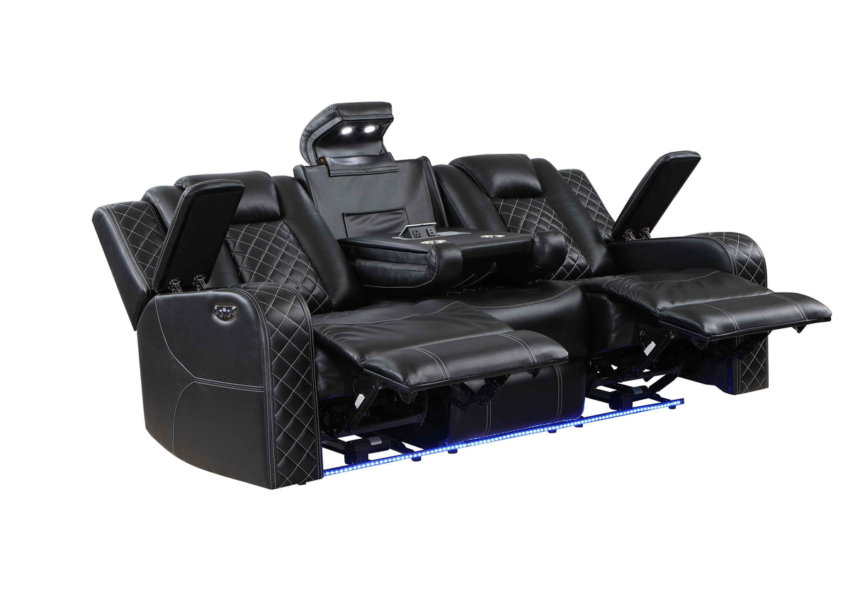 Radiant Black Power Reclining Sofa and Loveseat by Homelegance at Eve Furniture