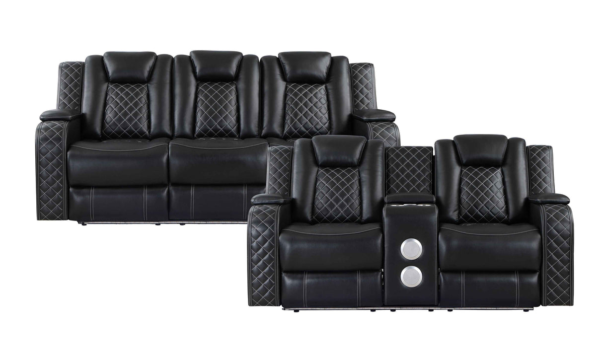 Radiant Black Power Reclining Sofa and Loveseat by Homelegance at Eve Furniture