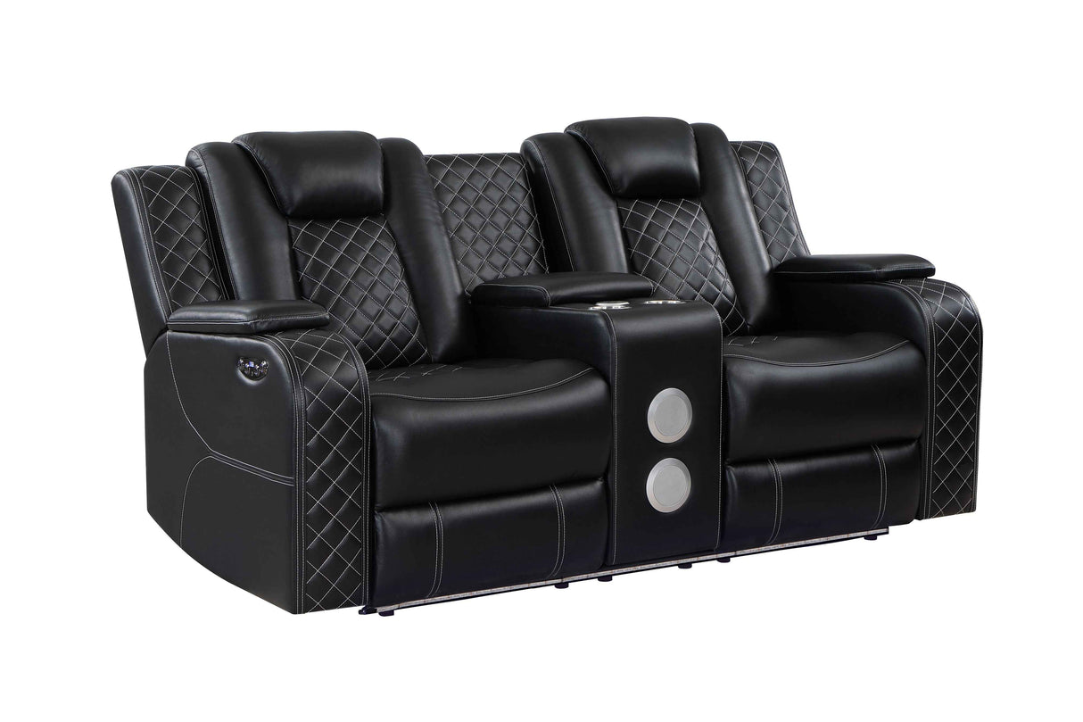 Radiant Black Power Reclining Sofa and Loveseat by Homelegance at Eve Furniture