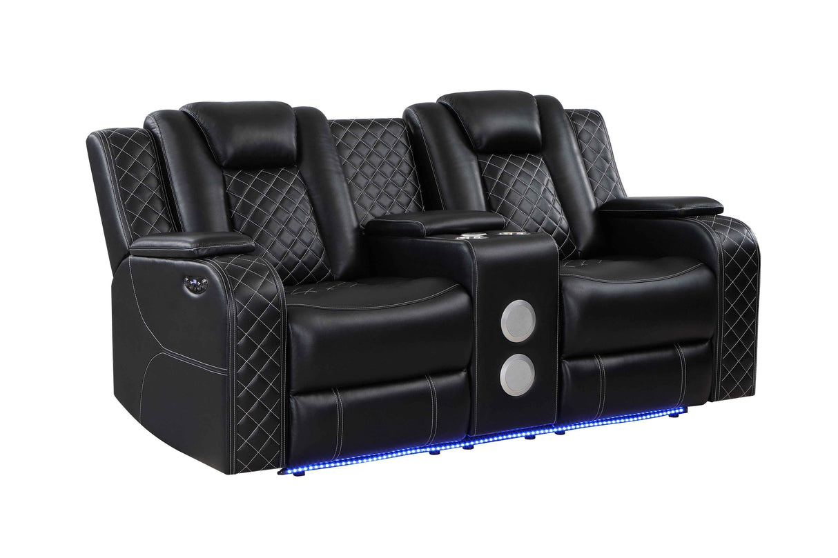 Radiant Black Power Reclining Sofa and Loveseat by Homelegance at Eve Furniture