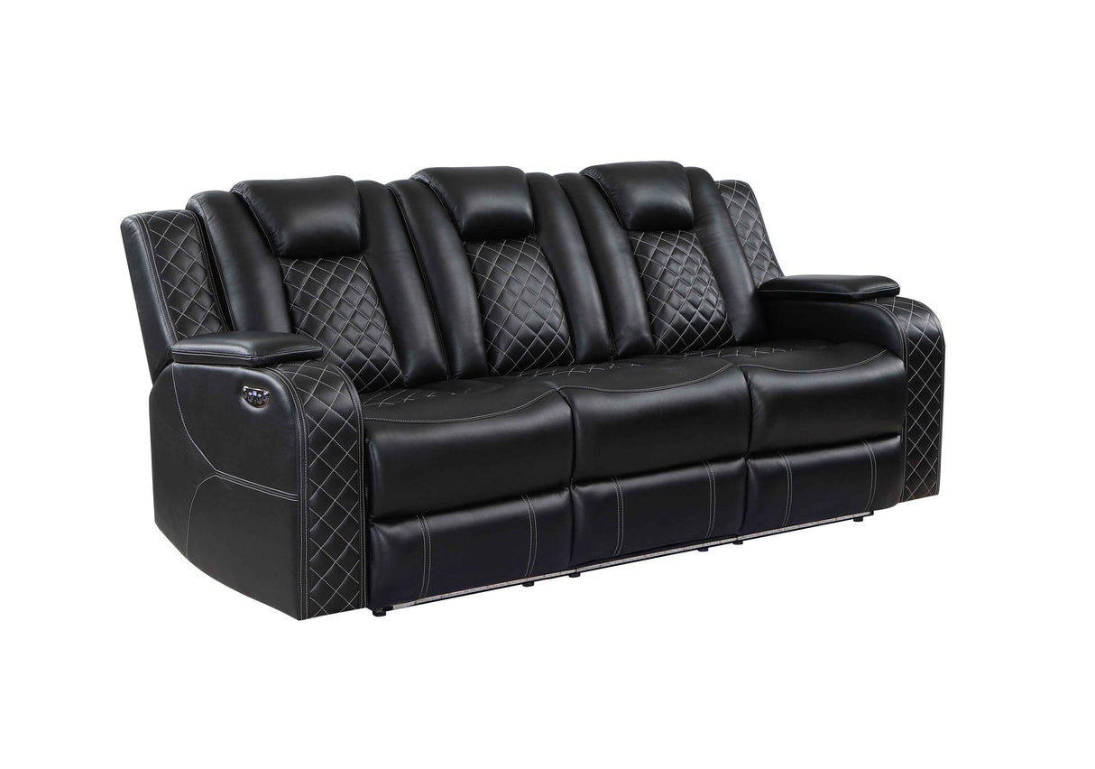 Radiant Black Power Reclining Sofa and Loveseat by Homelegance at Eve Furniture