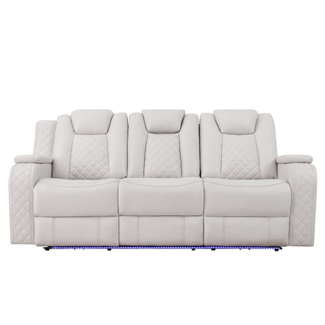 Radiant Gray/White 2-Piece Power Double Reclining Set by Homelegance at Eve Furniture