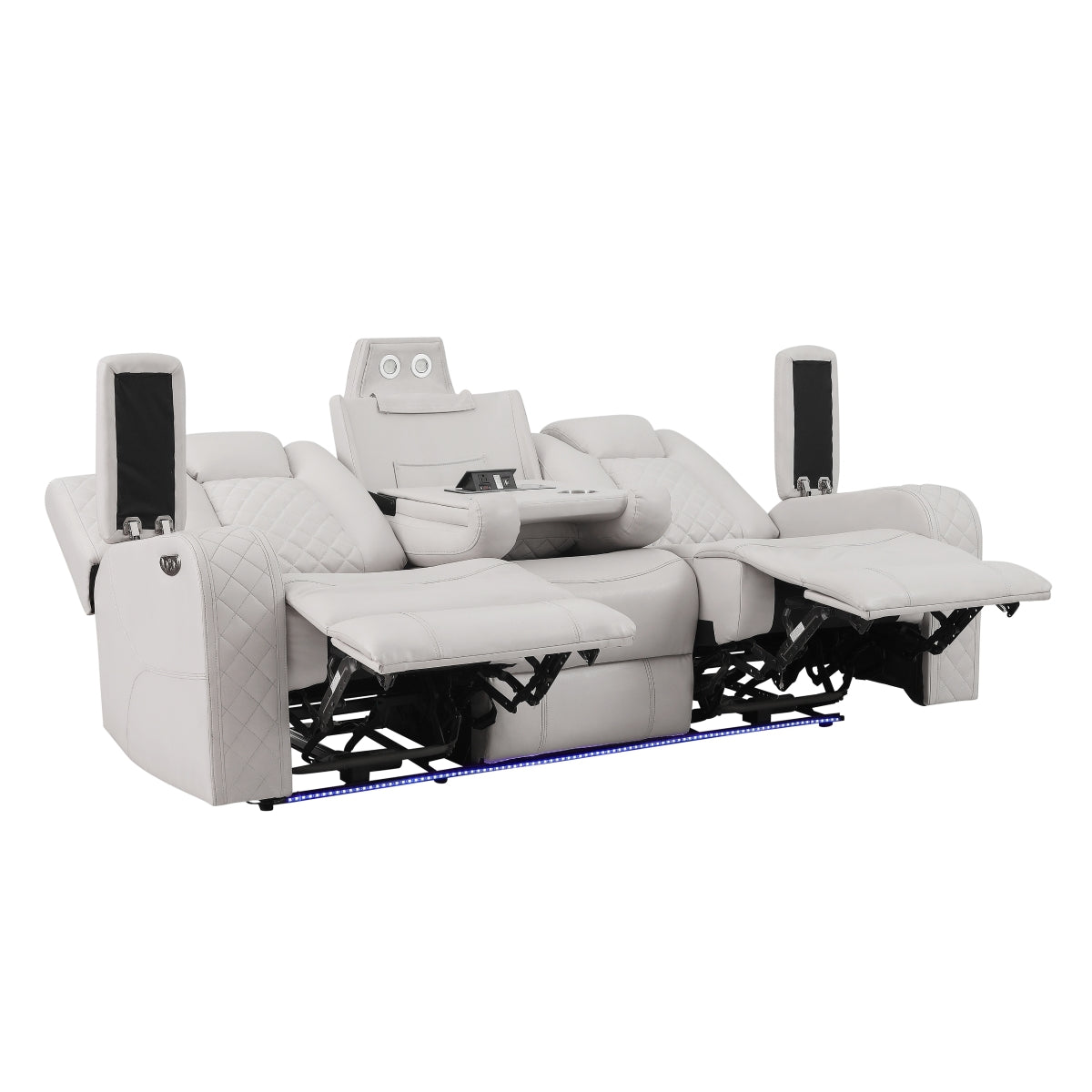 Radiant Gray/White 2-Piece Power Double Reclining Set by Homelegance at Eve Furniture