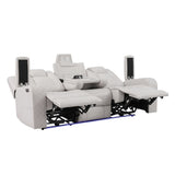 Radiant Gray/White 2-Piece Power Double Reclining Set by Homelegance at Eve Furniture