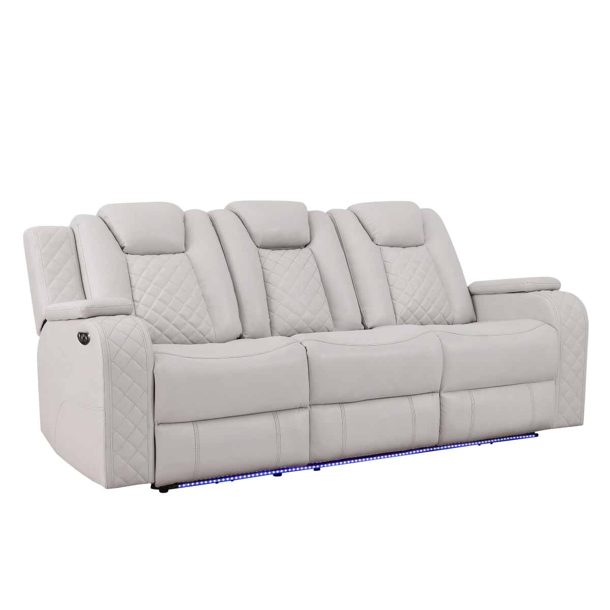 Radiant Gray/White 2-Piece Power Double Reclining Set by Homelegance at Eve Furniture