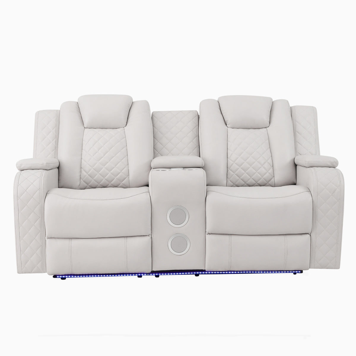 Radiant Gray/White 2-Piece Power Double Reclining Set by Homelegance at Eve Furniture