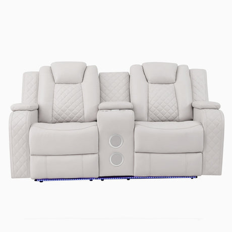 Radiant Gray/White 2-Piece Power Double Reclining Set by Homelegance at Eve Furniture