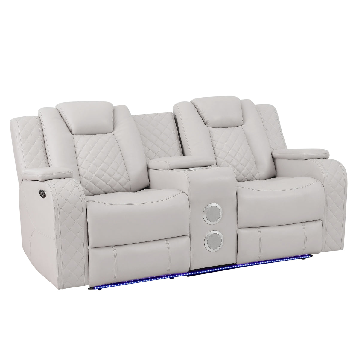Radiant Gray/White 2-Piece Power Double Reclining Set by Homelegance at Eve Furniture