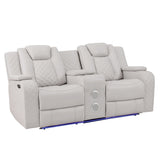 Radiant Gray/White 2-Piece Power Double Reclining Set by Homelegance at Eve Furniture