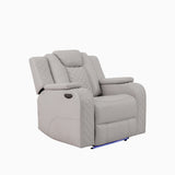 Radiant Gray/White Power Reclining Chair with Power Headrest, Led Light by Homelegance at Eve Furniture