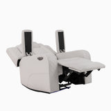 Radiant Gray/White Power Reclining Chair with Power Headrest, Led Light by Homelegance at Eve Furniture