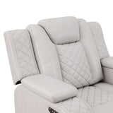 Radiant Gray/White Power Reclining Chair with Power Headrest, Led Light by Homelegance at Eve Furniture