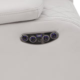 Radiant Gray/White Power Reclining Chair with Power Headrest, Led Light by Homelegance at Eve Furniture