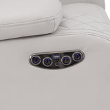 Radiant Gray/White Power Reclining Sofa with LED Lights and Drop-Down Table by Homelegance at Eve Furniture