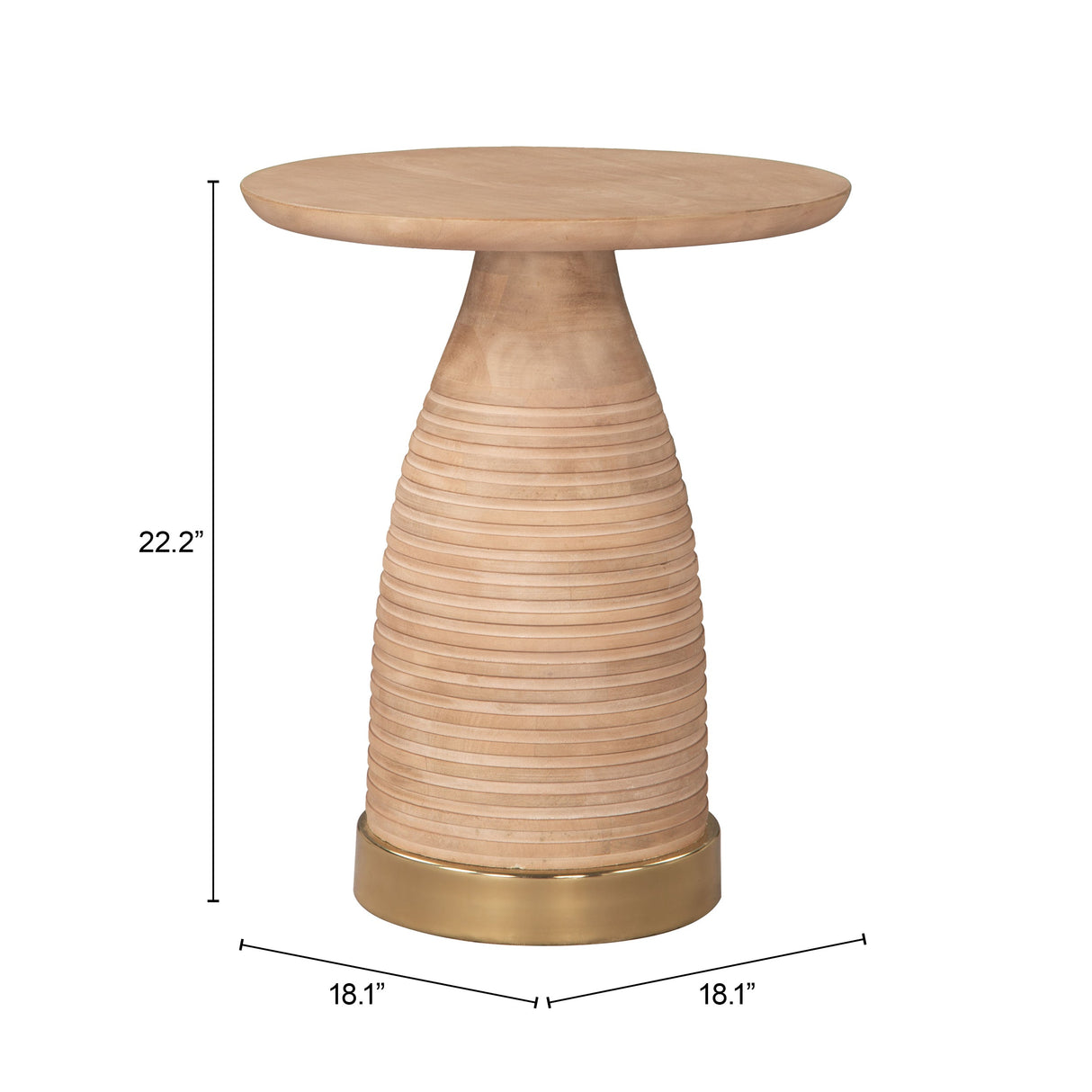 Radiant Natural Side Table by Zuomod at Eve Furniture