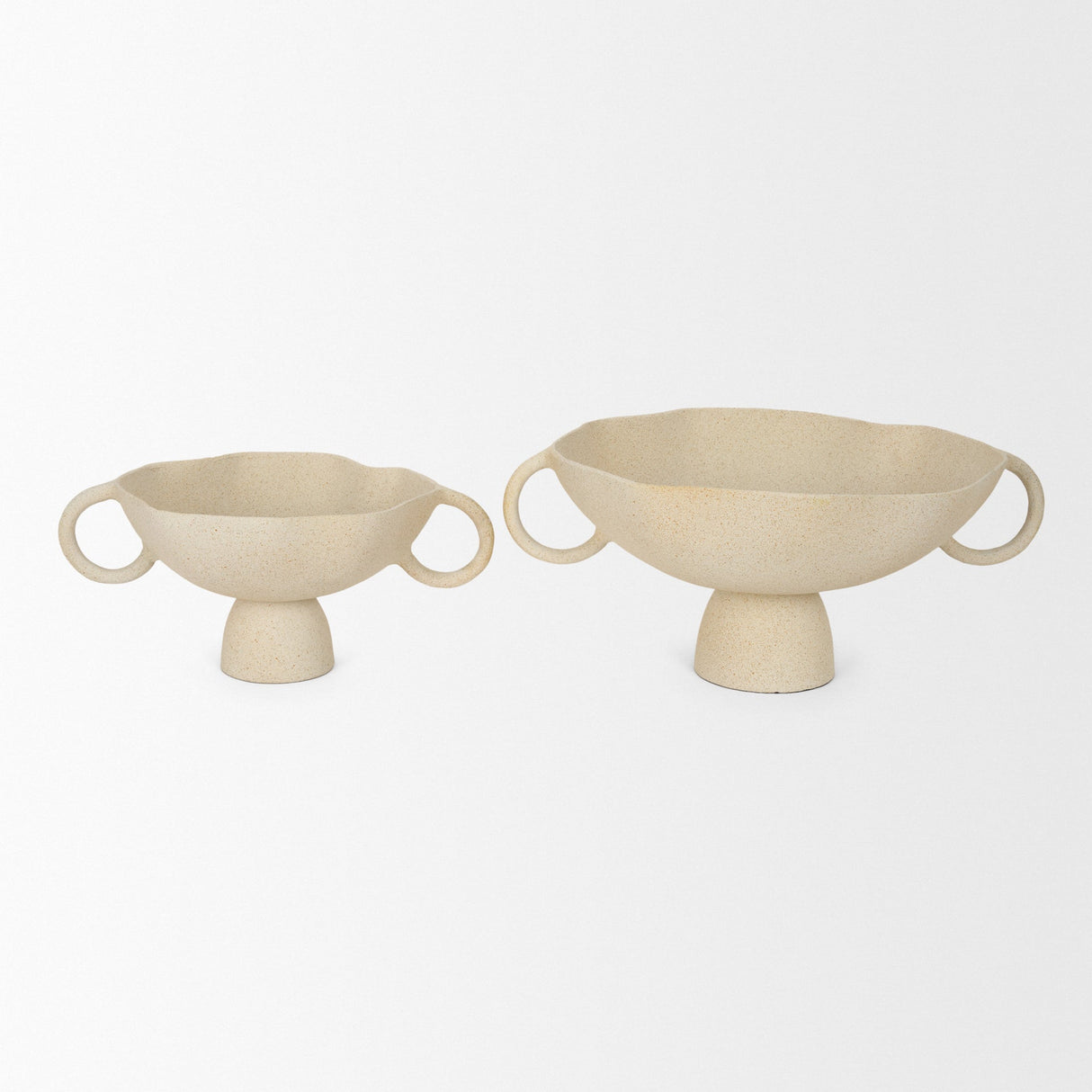 Radka Beige Textured Large Metal Decorative Bowl by Mercana at Eve Furniture