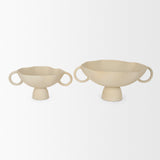 Radka Beige Textured Large Metal Decorative Bowl by Mercana at Eve Furniture