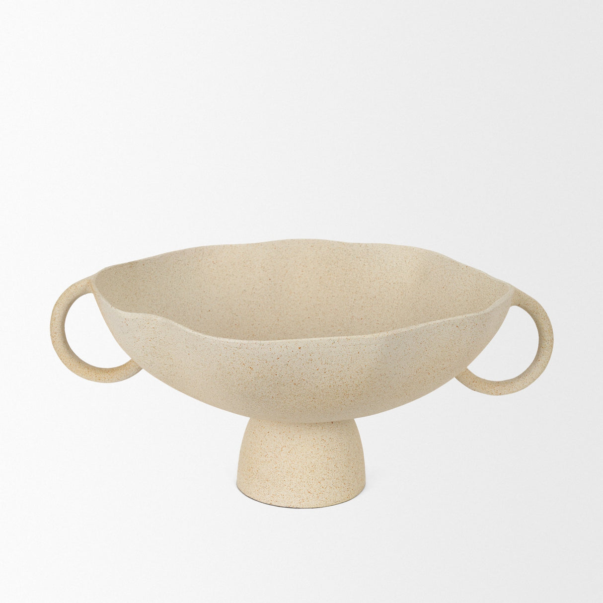 Radka Beige Textured Large Metal Decorative Bowl by Mercana at Eve Furniture