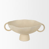 Radka Beige Textured Large Metal Decorative Bowl by Mercana at Eve Furniture