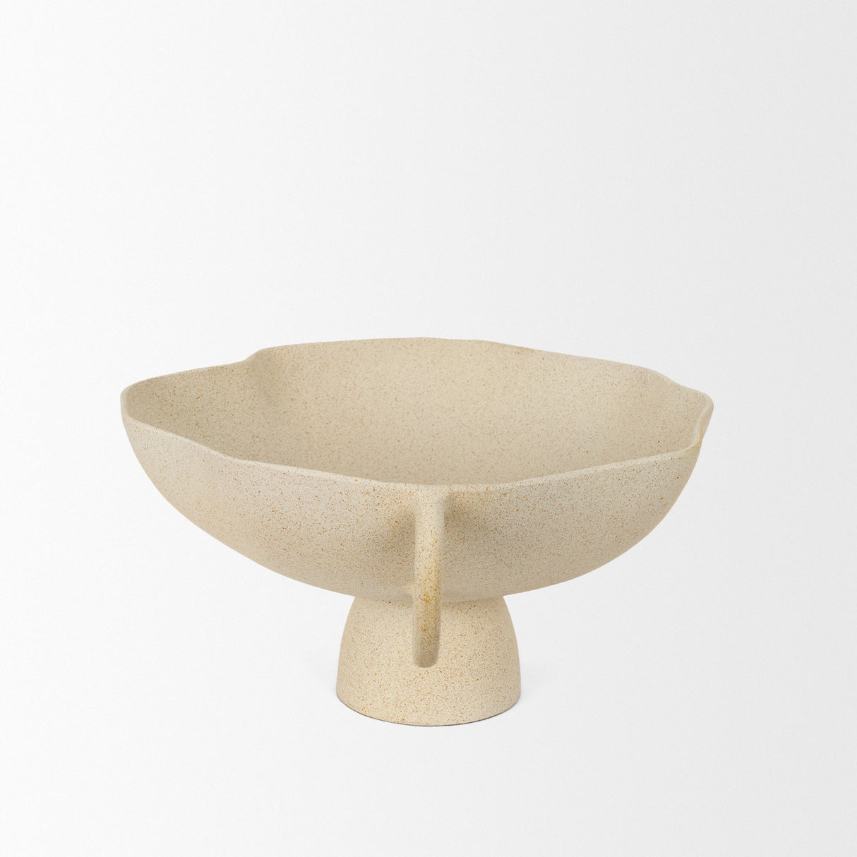 Radka Beige Textured Large Metal Decorative Bowl by Mercana at Eve Furniture