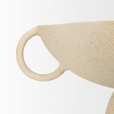 Radka Beige Textured Large Metal Decorative Bowl by Mercana at Eve Furniture