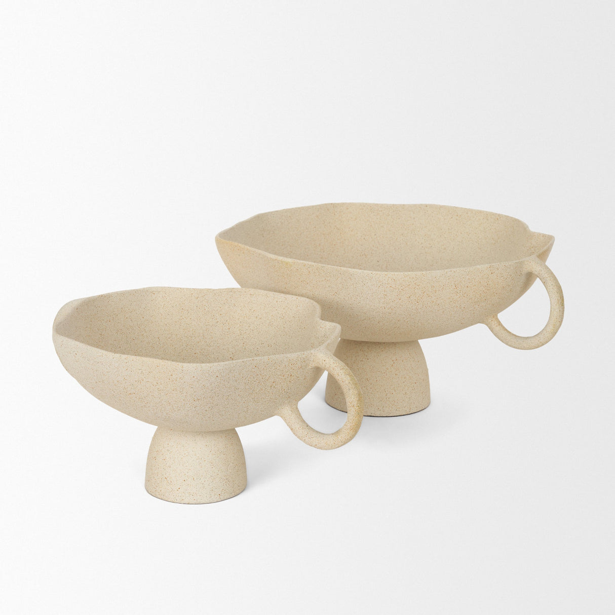 Radka Beige Textured Small Metal Decorative Bowl by Mercana at Eve Furniture