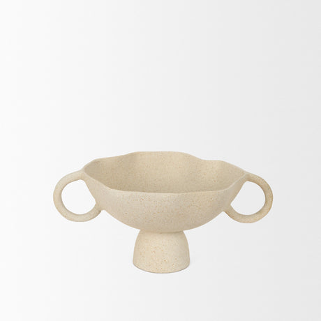Radka Beige Textured Small Metal Decorative Bowl by Mercana at Eve Furniture