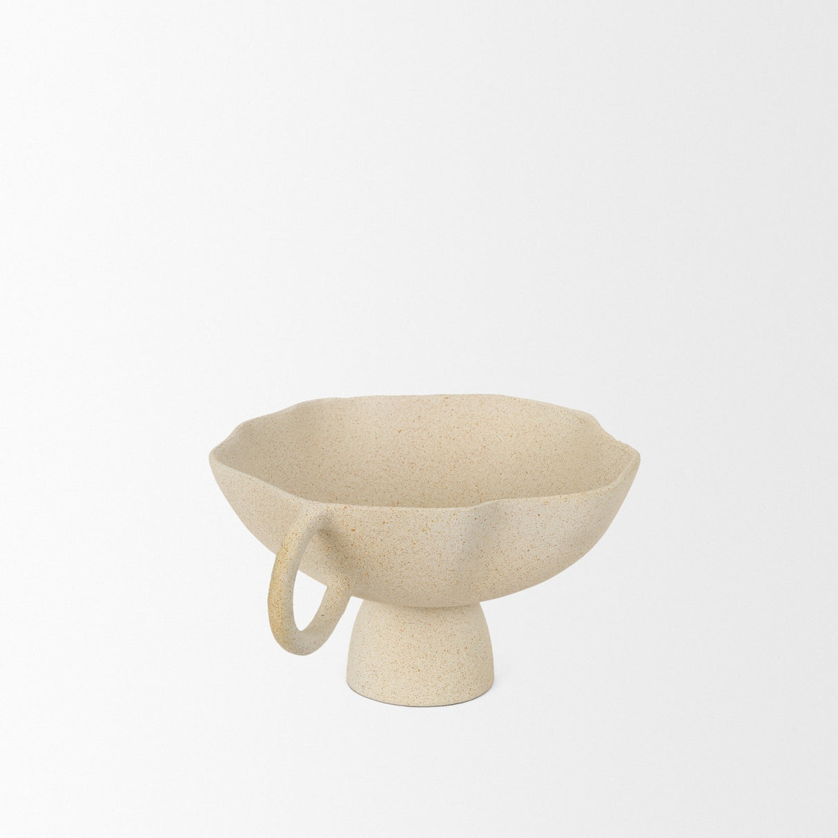 Radka Beige Textured Small Metal Decorative Bowl by Mercana at Eve Furniture