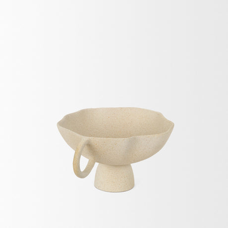 Radka Beige Textured Small Metal Decorative Bowl by Mercana at Eve Furniture
