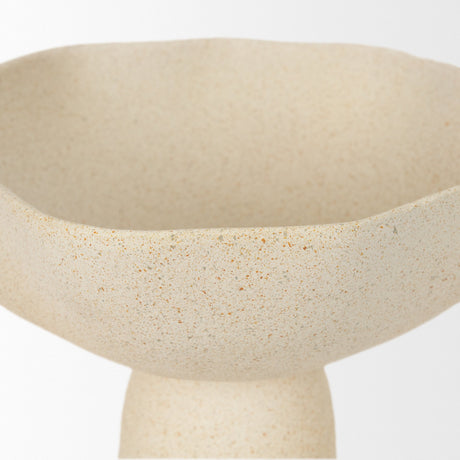 Radka Beige Textured Small Metal Decorative Bowl by Mercana at Eve Furniture