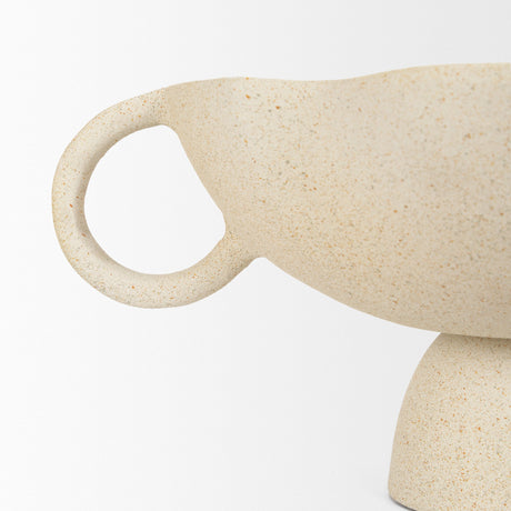 Radka Beige Textured Small Metal Decorative Bowl by Mercana at Eve Furniture