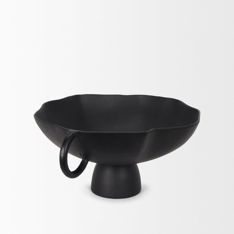 Radka Large Matte Black Metal Decorative Bowl by Mercana at Eve Furniture