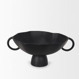 Radka Large Matte Black Metal Decorative Bowl by Mercana at Eve Furniture