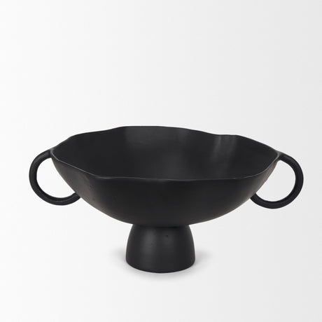Radka Large Matte Black Metal Decorative Bowl by Mercana at Eve Furniture