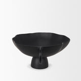 Radka Large Matte Black Metal Decorative Bowl by Mercana at Eve Furniture