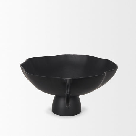 Radka Large Matte Black Metal Decorative Bowl by Mercana at Eve Furniture