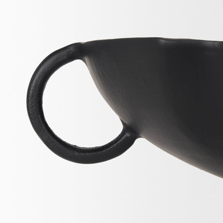 Radka Large Matte Black Metal Decorative Bowl by Mercana at Eve Furniture