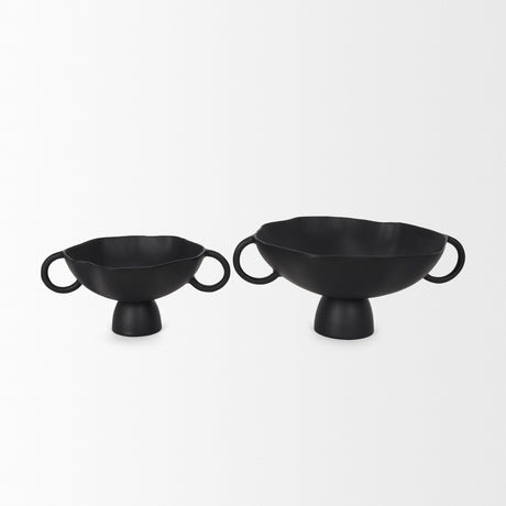 Radka Small Matte Black Metal Decorative Bowl by Mercana at Eve Furniture