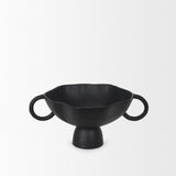 Radka Small Matte Black Metal Decorative Bowl by Mercana at Eve Furniture