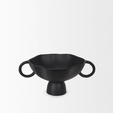 Radka Small Matte Black Metal Decorative Bowl by Mercana at Eve Furniture