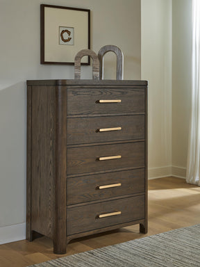 Radkin Burnished Brown Chest of Drawers by Ashley at Eve Furniture