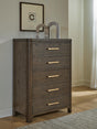 Radkin Burnished Brown Chest of Drawers by Ashley at Eve Furniture